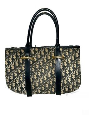 Vintage Christian Dior Navy Trotter Handbag Shoulder Bag Purse with COA